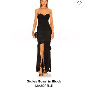 MAJORELLE Strapless Black Gown